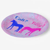 Assiettes En Carton Pink Filly & Colt Bleu Style occidental Révélation (Angle)
