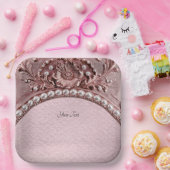 Assiettes En Carton Pink Flower Paper Plate (Fête)