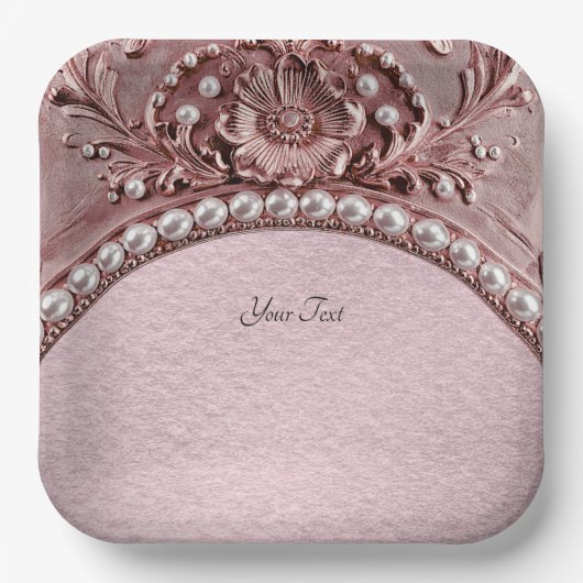 Assiettes En Carton Pink Flower Paper Plate (Recto)
