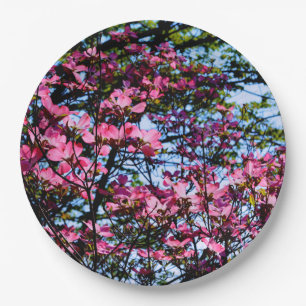 Assiettes En Carton Pink flowering Dogwood tree