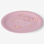 Assiettes En Carton Pink Girl Whimsical Butterfly 1er Anniversaire (Angle)