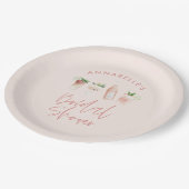 Assiettes En Carton Pink girly moderne cocktail script nuptiale douche (Angle)
