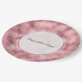 Assiettes En Carton Pink Glitzy Cheetah Print (Angle)