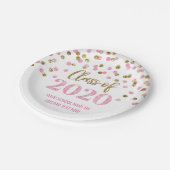 Assiettes En Carton Pink Gold Confetti Graduation 2020 (Angle)