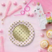 Assiettes En Carton Pink Gold Dot fête d'anniversaire (Fête)