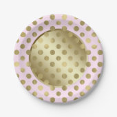 Assiettes En Carton Pink Gold Dot fête d'anniversaire (Devant)