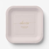 Assiettes En Carton Pink & Gold Elegant Letting Cheers Event Party (Recto)