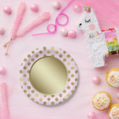 Assiettes En Carton Pink Gold Polka Dot Anniversaire (Fête)