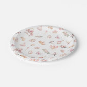 Assiettes En Carton Pink Gold Princess Crown fête d'anniversaire (Angle)