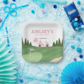 Assiettes En Carton Pink Golf Anniversaire (Fête)