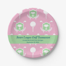 Pink & Green - Golf League Party Plate