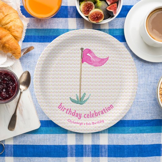 Assiettes En Carton Pink Green Masters Golf Anniversaire