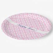 Assiettes En Carton Pink Heart Moderne Plaid Collection (Angle)