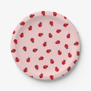 Assiettes En Carton Pink Ladybug Paper Plates