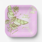 Assiettes En Carton Pink Lemon Lime Butterfly Throw Pillow (Recto)