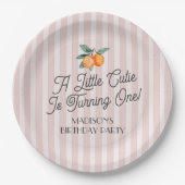 Assiettes En Carton Pink Little Cutie Pastel Citrus Anniversaire (Devant)