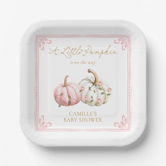 Assiettes En Carton Pink Little Pumpkin Party Plates (Recto)