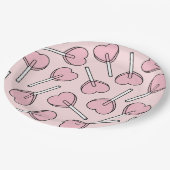 Assiettes En Carton Pink Lollipops, Heart Lollipops, Lollipop Pattern (Angle)