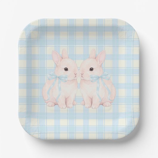 Assiettes En Carton Pink Marshmallow Bunny Rabbits Easter (Recto)