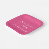 Assiettes En Carton Pink Minimalist Name 75th Birthday Party Carré (Angulaire)