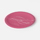 Assiettes En Carton Pink Modern élégant Script Graduation Party (Angle)