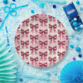 Assiettes En Carton Pink Noël Played Père Noël Bows (Fête)