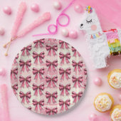 Assiettes En Carton Pink Noël Played Père Noël Bows (Fête)