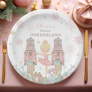 Assiettes En Carton Pink Nutcracker Winter Onederland 1er anniversaire