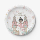 Assiettes En Carton Pink Nutcracker Winter Onederland 1st Birthday (Devant)