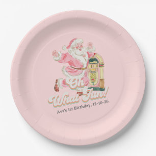 Assiettes En Carton Pink Oh Quel Amusant Rétro Père Noël Super Anniver