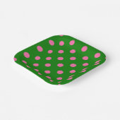 Assiettes En Carton Pink On Green Polka Dots Pattern Design  (Angulaire)