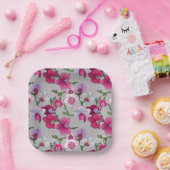 Assiettes En Carton Pink Orchids (Fête)