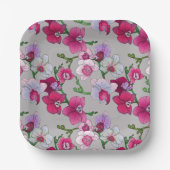 Assiettes En Carton Pink Orchids (Recto)