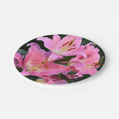 Assiettes En Carton Pink Oriental Lilies Floral (Angle)