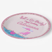 Assiettes En Carton Pink Parties scintillant Beach Party (Angle)