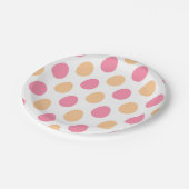 Assiettes En Carton Pink Peach Easter Eggs Spring Paper Plates (Angle)