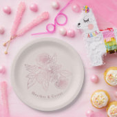 Assiettes En Carton Pink Pearl Botanique (Fête)