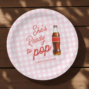 Assiettes En Carton Pink Prêt À Pop Soda Pop Baby shower Cola