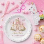 Assiettes En Carton Pink Princess Castle Anniversaire (Fête)