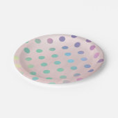 Assiettes En Carton Pink Rainbow Pastel Pois fête d'anniversaire (Angle)