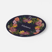 Assiettes En Carton Pink red and yellow aster flower wreath chalkboard (Angle)