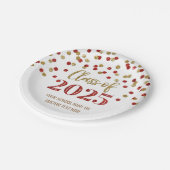 Assiettes En Carton Pink Red Confetti Graduation 2025 (Angle)