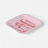 Assiettes En Carton Pink Red Whimsical Beach Bachelorette Party (Angulaire)