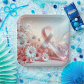 Assiettes En Carton Pink Ribbon Sensibilisation au cancer du sein et m (Fête)