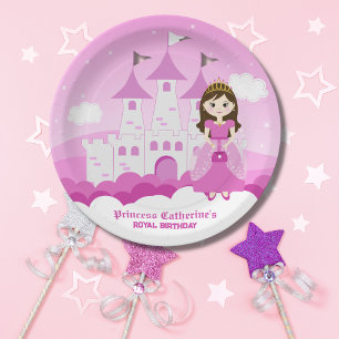 Assiettes En Carton Pink Royal Princess Castle Girl Anniversaire