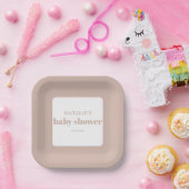 Assiettes En Carton Pink Sandstone Typography Baby Shower (Fête)