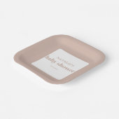 Assiettes En Carton Pink Sandstone Typography Baby Shower (Angulaire)