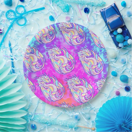 Assiettes En Carton Pink Scribble mignonne Girone Dragon Wyvern Inugam (Fête)