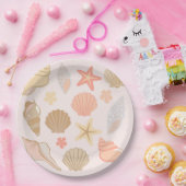 Assiettes En Carton Pink Seashells Pattern (Fête)