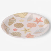 Assiettes En Carton Pink Seashells Pattern (Angle)